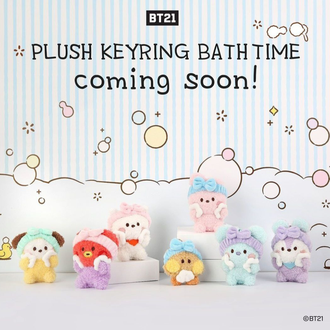 BT21 PLUSH KEYRING (BATH TIME VER.)