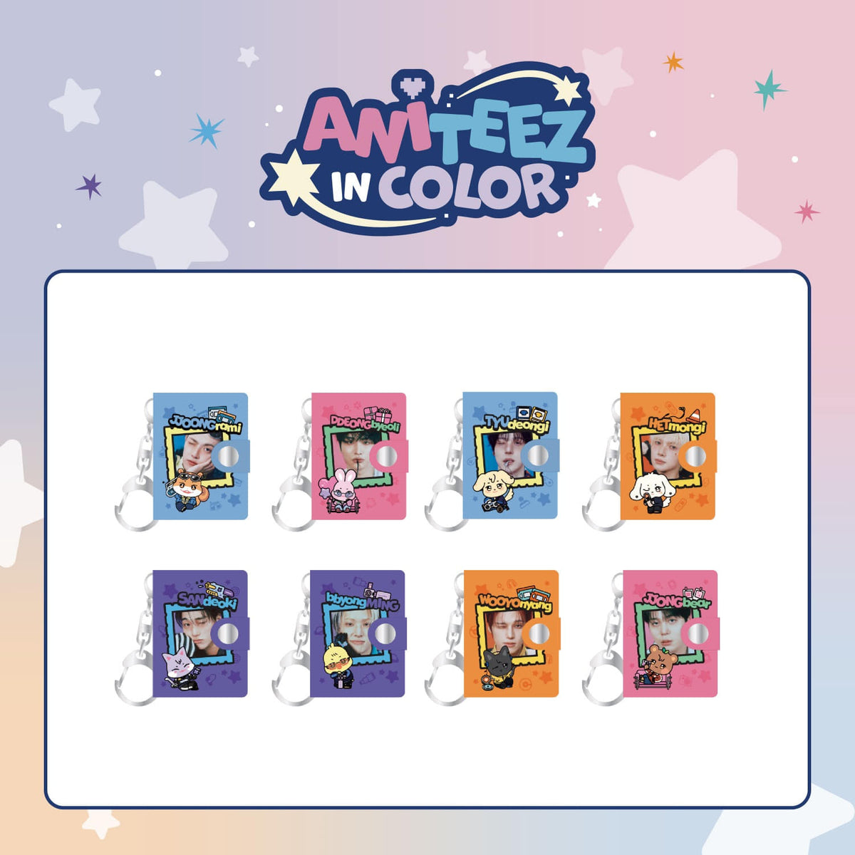 PRE-ORDER - ATEEZ - ANITEEZ IN COLOR POP UP MD MINI ALBUM KEYRING