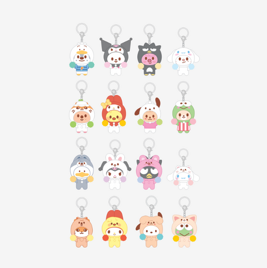 PRE-ORDER - STRAY KIDS SKZOO X SANRIO - SECRET FLOCKED FIGURE KEYRING (CHEER UP VER.)